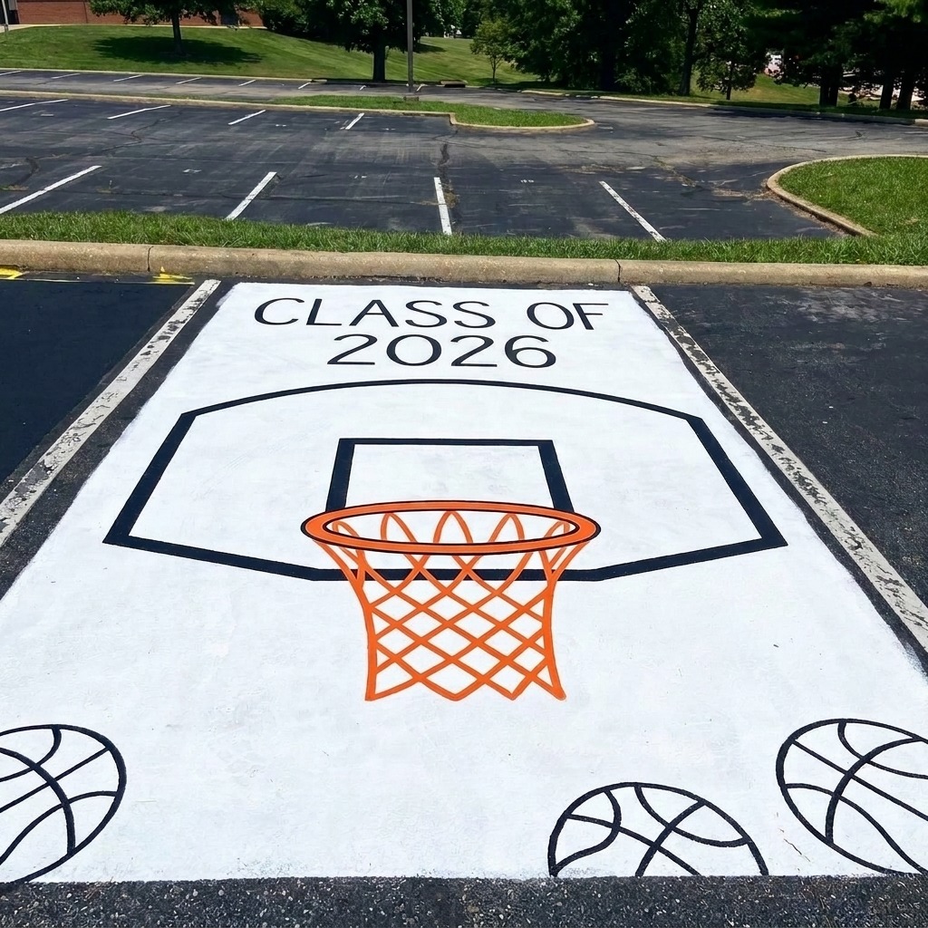senior basketball parking spot ideas ​