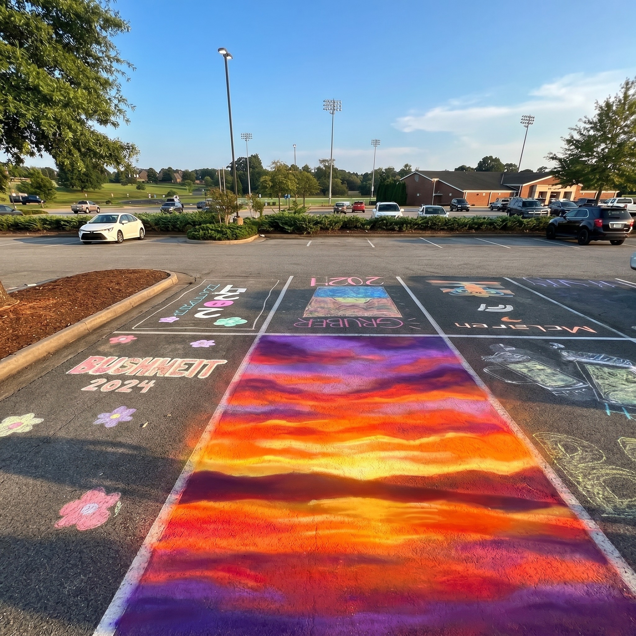 chalk parking spot ideas