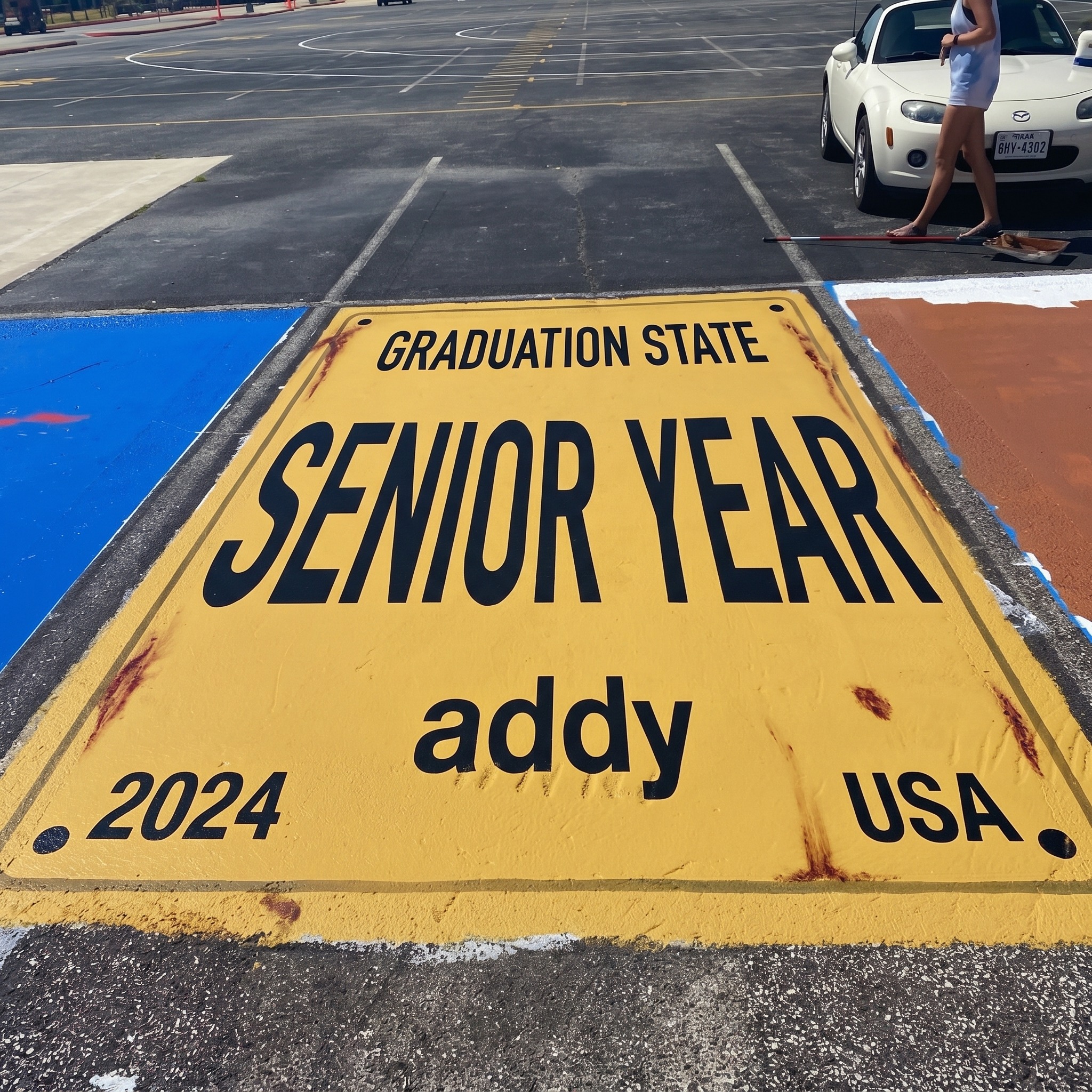 Retro senior parking spot