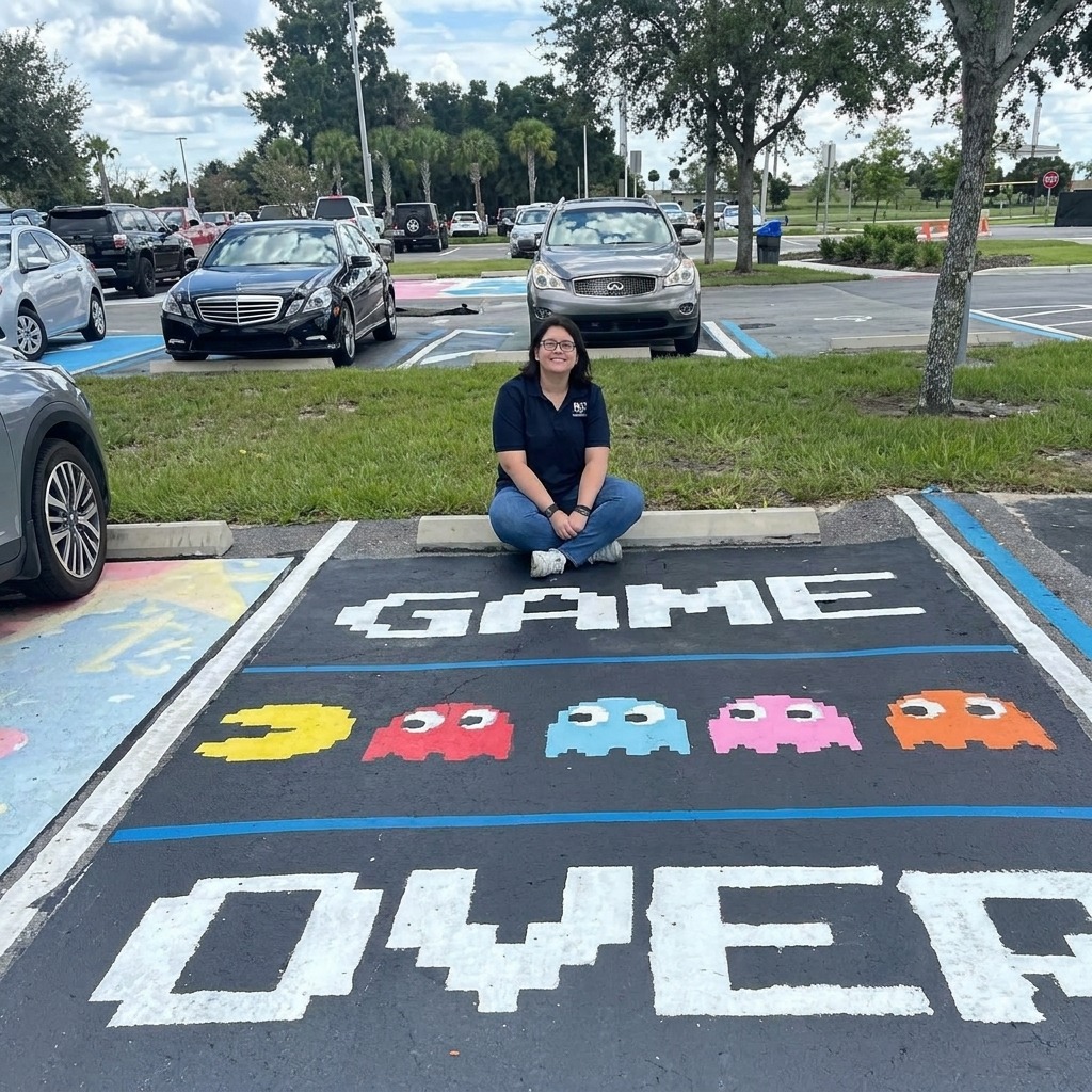 Retro senior parking spot